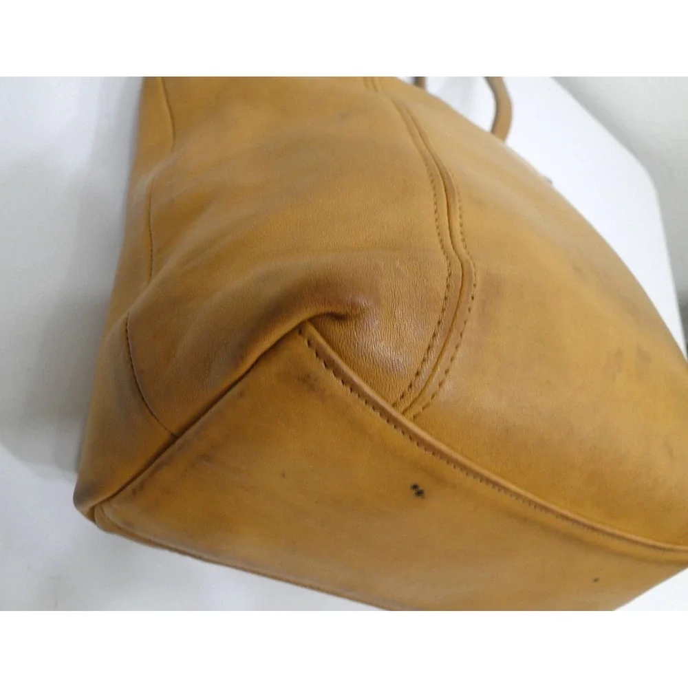 Vintage Coach Tan Leather Tote Bag 9077 Made in USA Shoulder Bag Handbag